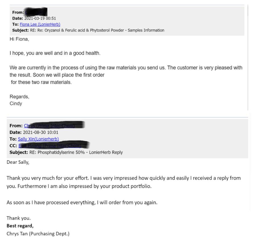 Favourable Comment from Clients