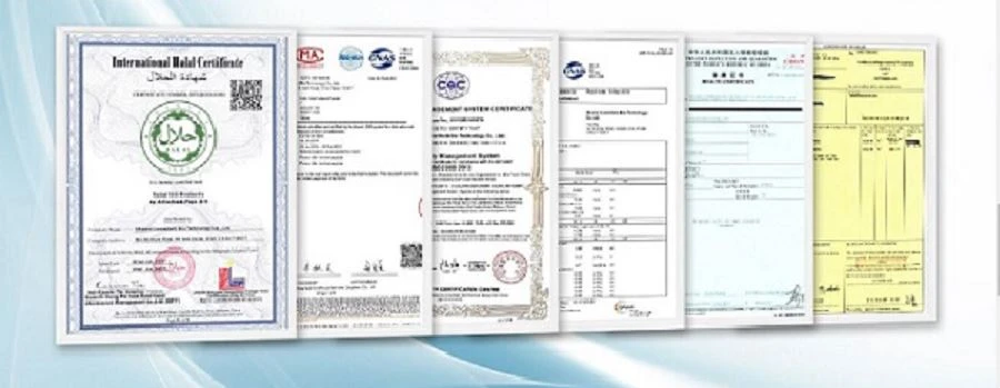Peppermint extract Powder certificate